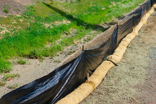Straw Wattle Installation in Huntsville